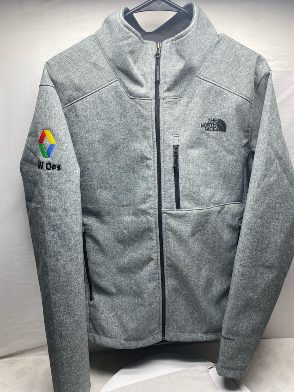 The North Face Apex Barrier Soft Shell Jacket Men Gray M LOGO Insulated